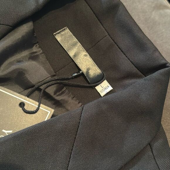 Women’s Black 2 Piece Pant Suit One Button Formal Office Wedding Size L NWT - Picture 6 of 16